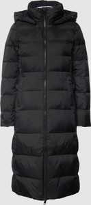 Czarny płaszcz Tommy Hilfiger w stylu casual taliowana z kapturem