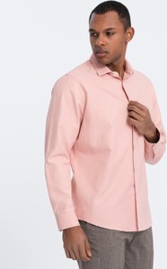 Różowa koszula Ombre z bawełny z klasycznym kołnierzykiem