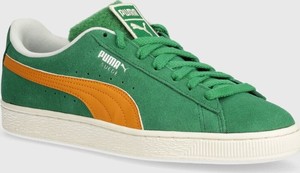 Puma sneakersy zamszowe Suede Patch kolor zielony 374915