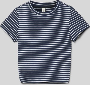 Granatowa koszulka dziecięca Blue Effect dla chłopców w paseczki