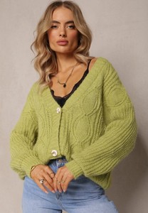 Zielony sweter Renee z dzianiny