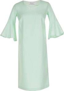 Zielona sukienka Fokus midi z długim rękawem