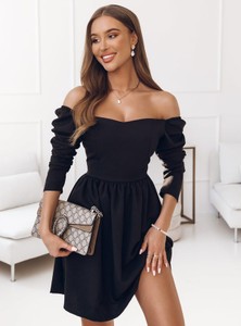 Czarna sukienka Pakuten mini hiszpanka w stylu klasycznym