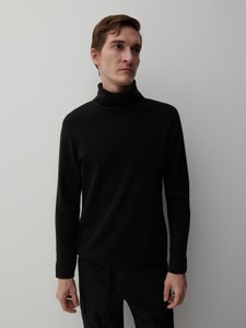 Czarny sweter Reserved z golfem w stylu casual z wełny