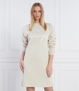 Sukienka Calvin Klein mini w stylu casual z długim rękawem