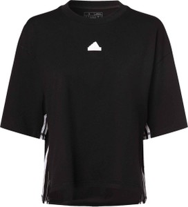 Czarna bluzka Adidas Sportswear z okrągłym dekoltem z krótkim rękawem w sportowym stylu