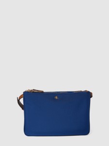 Niebieska torebka Ralph Lauren lakierowana na ramię