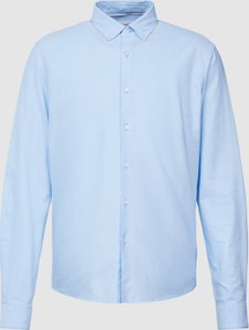 Niebieska koszula Calvin Klein z długim rękawem z bawełny z klasycznym kołnierzykiem