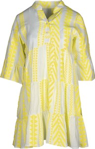 Żółta sukienka Zwillingsherz z bawełny mini