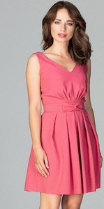 Różowa sukienka LENITIF mini bez rękawów