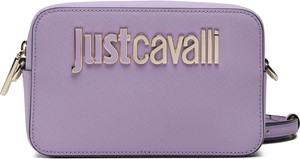 Fioletowa torebka Just Cavalli w młodzieżowym stylu na ramię matowa