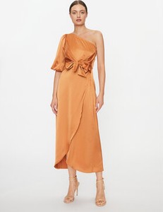 Pomarańczowa sukienka YAS z długim rękawem maxi
