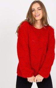 Czerwony sweter Och Bella z wełny