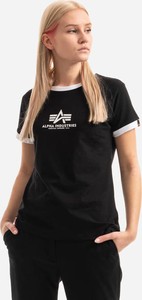 T-shirt Alpha Industries z okrągłym dekoltem z krótkim rękawem