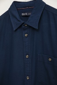 Granatowa koszula Big Star z długim rękawem z tkaniny w stylu casual