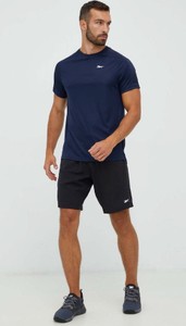Granatowy t-shirt Reebok w sportowym stylu z krótkim rękawem