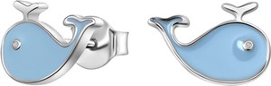 Simple - Biżuteria Yes Kolczyki srebrne pokryte kolorową emalią - wieloryby - Mini