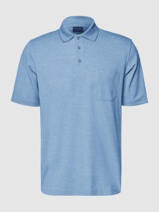 Niebieska koszulka polo Christian Berg z bawełny z krótkim rękawem w stylu casual