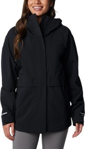 Czarna kurtka Columbia w sportowym stylu z tkaniny z kapturem