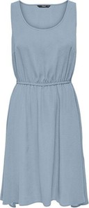 Niebieska sukienka Only w stylu casual z okrągłym dekoltem mini