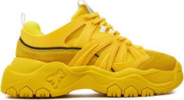 Żółte buty sportowe Patrizia Pepe w sportowym stylu sznurowane z płaską podeszwą