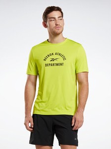 Żółty t-shirt Reebok z krótkim rękawem w sportowym stylu