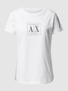 T-shirt Armani Exchange w młodzieżowym stylu z bawełny z okrągłym dekoltem
