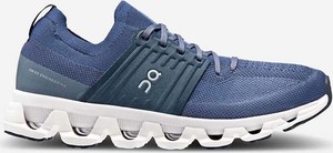 Niebieskie buty sportowe On-running z płaską podeszwą w sportowym stylu sznurowane