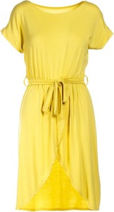 Żółta sukienka Multu z krótkim rękawem