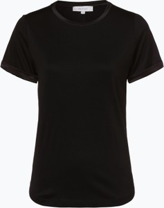 Czarny t-shirt Apriori z satyny z krótkim rękawem z okrągłym dekoltem