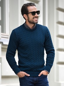 Sweter M. Lasota z okrągłym dekoltem w stylu casual z wełny