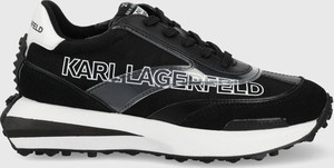 Czarne buty sportowe Karl Lagerfeld na platformie sznurowane w sportowym stylu