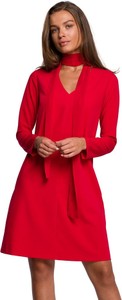 Czerwona sukienka Style z dekoltem w kształcie litery v w stylu casual mini