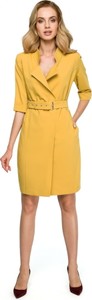 Żółta sukienka Stylove z dekoltem w kształcie litery v w stylu casual mini