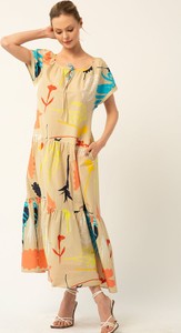 Sukienka Lidia Kalita w stylu casual maxi z krótkim rękawem