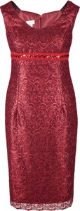 Czerwona sukienka Fokus gorsetowa z krótkim rękawem
