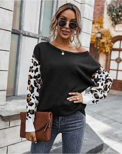 Czarny sweter Tina w stylu casual z bawełny