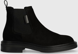 Czarne buty zimowe Gant z zamszu