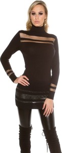 Czarna sukienka Amiatex z golfem mini w stylu casual