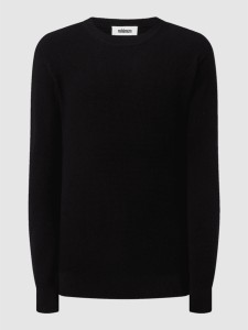 Czarny sweter Minimum z okrągłym dekoltem z bawełny
