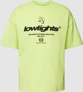 Żółty t-shirt Low Lights Studios z bawełny