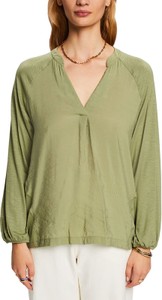 Zielona bluzka Esprit z długim rękawem w stylu casual