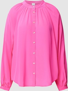 Różowa bluzka Tonno & Panna z długim rękawem z okrągłym dekoltem w stylu casual