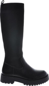 Czarne botki Pantofelek24 w stylu casual z płaską podeszwą