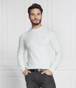 Sweter Hugo Boss w stylu casual z okrągłym dekoltem z kaszmiru