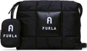 Czarna torebka Furla z breloczkiem na ramię średnia