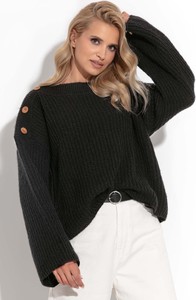 Czarny sweter Fobya z satyny w stylu casual