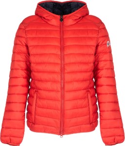 Czerwona kurtka ubierzsie.com krótka z kapturem w stylu casual