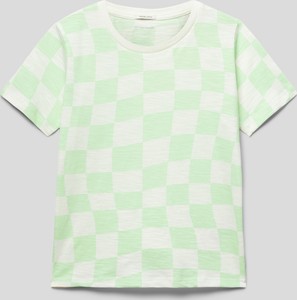 Zielona koszulka dziecięca Tom Tailor dla chłopców w krateczkę z bawełny