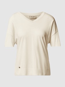 T-shirt Mos Mosh z bawełny z dekoltem w kształcie litery v
